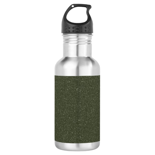 Speckled Moss Green Custom Water Bottle (Front)