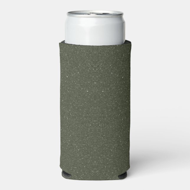 Speckled Moss Green Slim Can Cooler – Customisable (Seltzer Front)