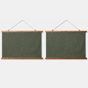 Speckled Moss Green Wall Tapestry with Wood Hanger