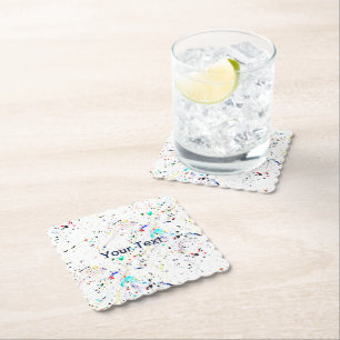 Speckled Pattern Abstract Art Custom Paper Coaster