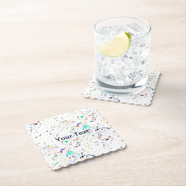 Speckled Pattern Abstract Art Custom Paper Coaster (Insitu)