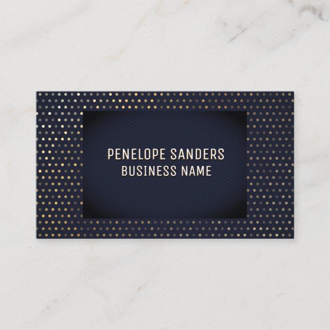 Speckled Pattern | Luxury Dark Blue Business Card (Front)