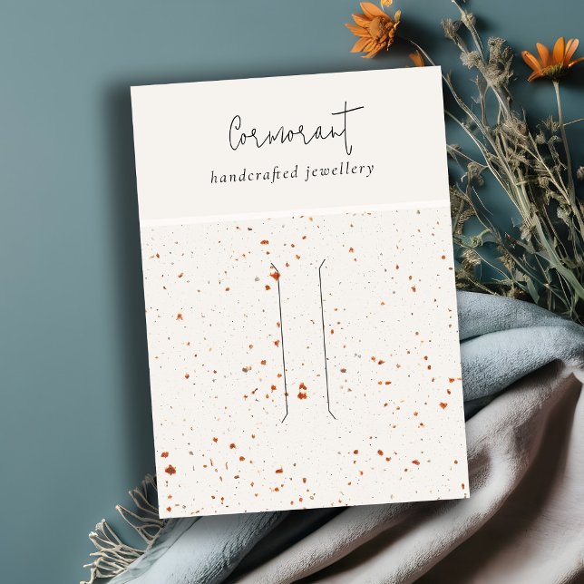 Speckled Rust White Texture Hair Pin Band Display Business Card (Creator Uploaded)