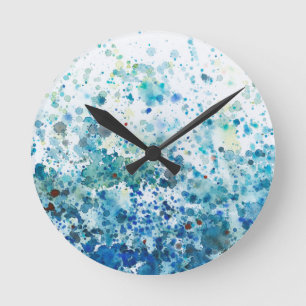 Speckled Sea I Round Clock