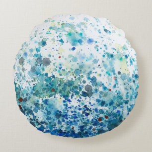 Speckled Sea I Round Cushion