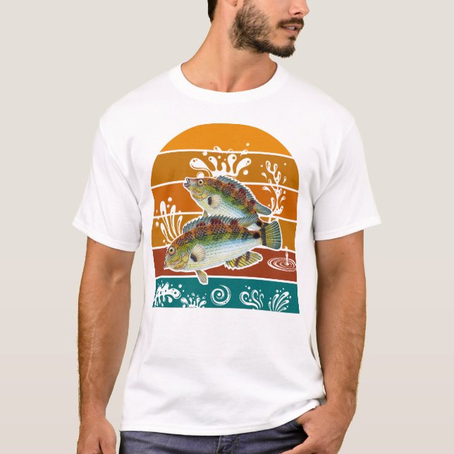 Speckled Sea Trout Retro Fishing Gift T-Shirt (Front)