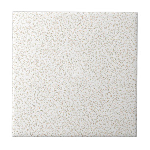 Speckled Spring Fern, Green & Orange Dots  Ceramic Tile