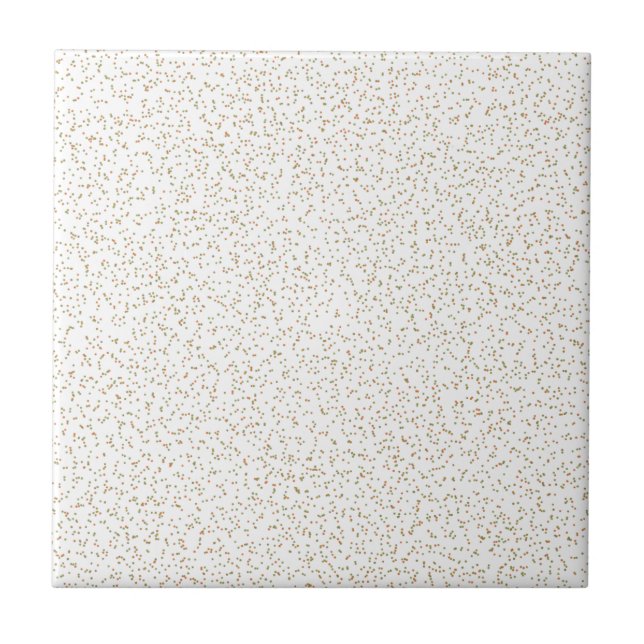 Speckled Spring Fern, Green & Orange Dots  Ceramic Tile (Front)