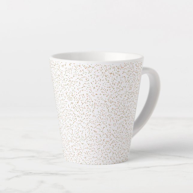 Speckled Spring Fern, Green & Orange Dots  Latte Mug (Right Angle)