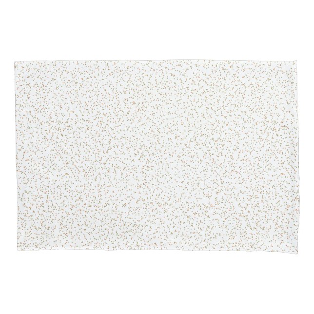 Speckled Spring Fern, Green & Orange Dots  Pillowcase (Front)