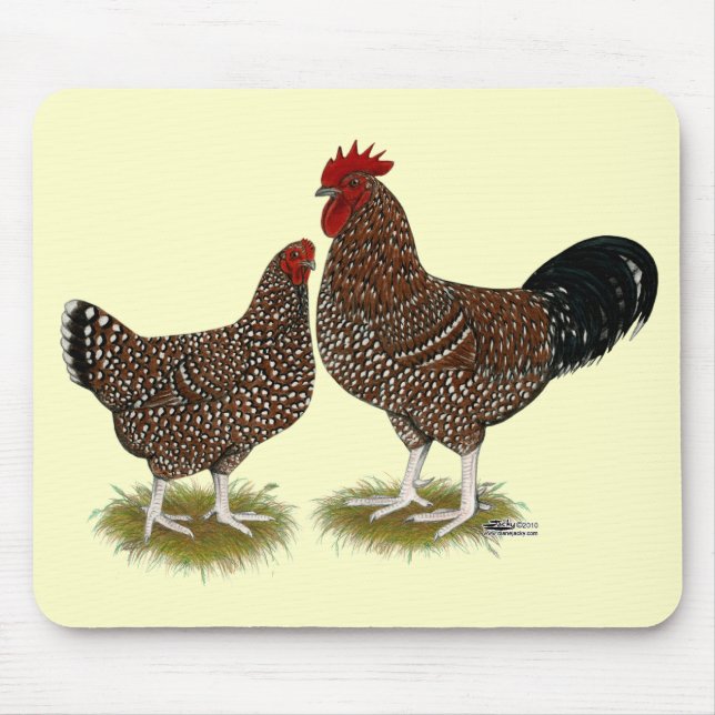 Speckled Sussex Chickens Mouse Pad (Front)