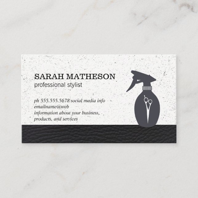 Speckled Texture Lux Leather Trim Business Card (Front)