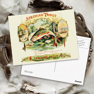 Speckled Trout Vintage Cigar Box Label Postcard