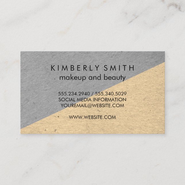 Speckled Two Tone Colour Blocks Business Card (Front)