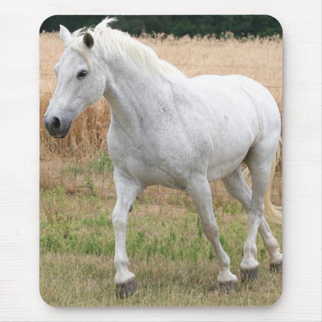 Speckled White Horse Mouse Pad (Front)