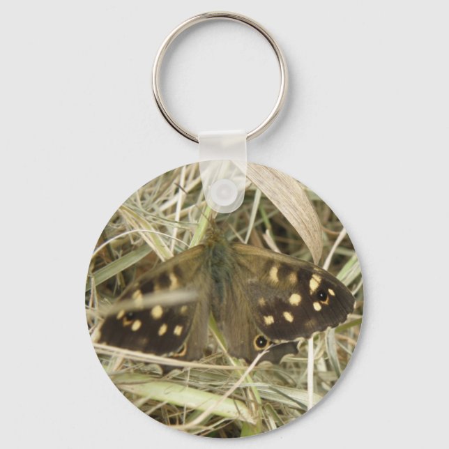 Speckled Wood Butterfly Keychain (Front)