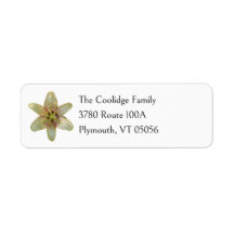 Speckled Yellow Lily Flower Return Address Label