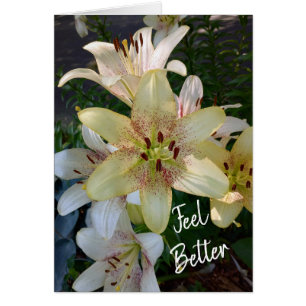 Speckled Yellow Lily Flowers Feel Better Card