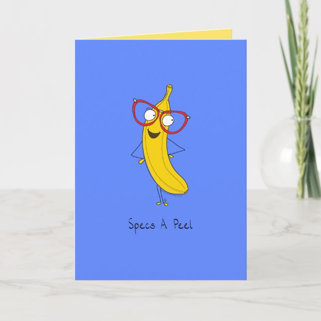 Specs A Peel - Banana with Glasses Greeting Card (Front)