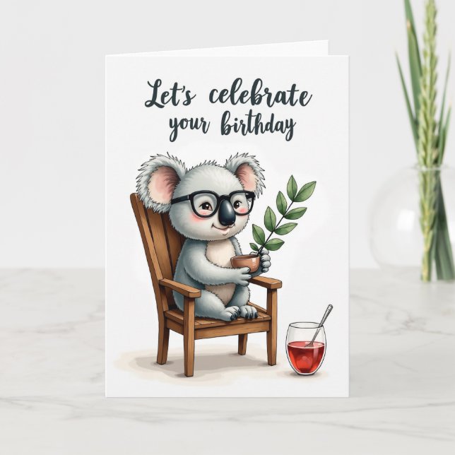 Spectacled Creature Birthday Card (Front)