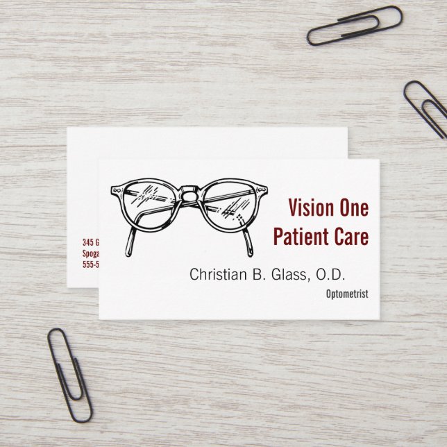 Spectacles Eyewear Optical Vision Business Card (Front/Back In Situ)