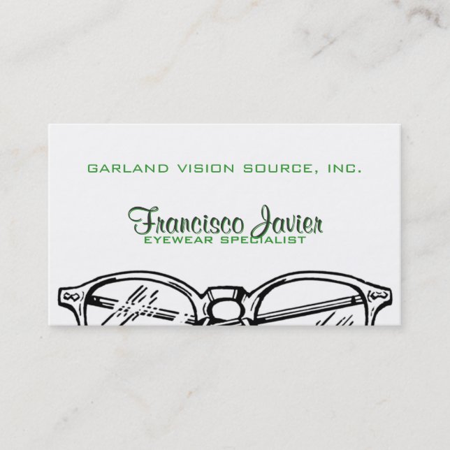 Spectacles Eyewear Optical Vision Business Card (Front)
