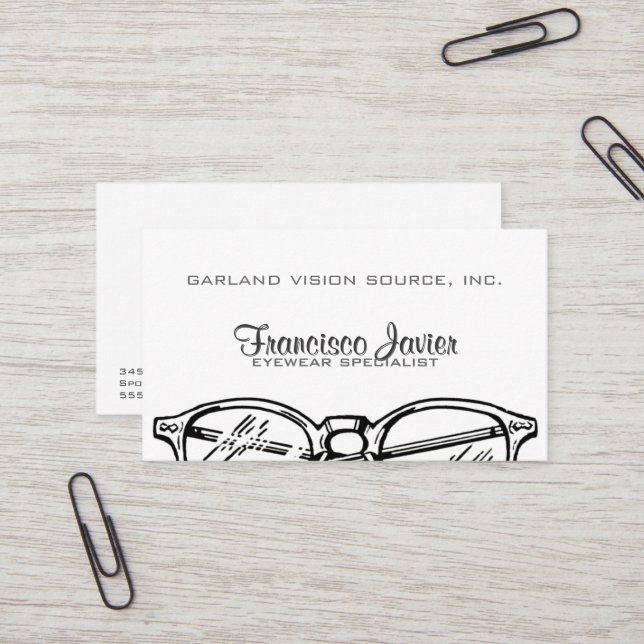 Spectacles Eyewear Optical Vision Business Card (Front/Back In Situ)