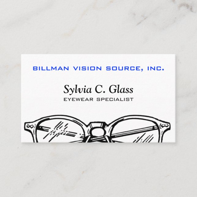 Spectacles Eyewear Optical Vision Business Card (Front)