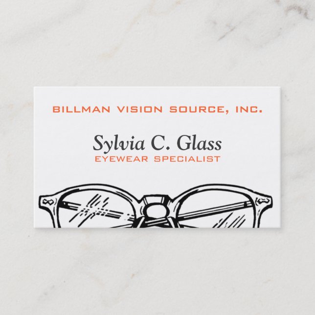 Spectacles Eyewear Optical Vision Business Card (Front)