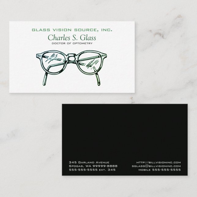 Spectacles Eyewear Optical Vision Rainbow Gradient Business Card (Front/Back)