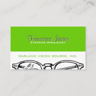 Spectacles Eyewear Optical Vision with Reminder Appointment Card