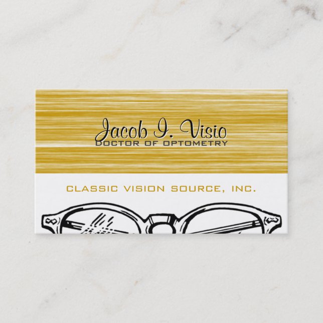 Spectacles Eyewear Optometry Vision Scratchy Business Card (Front)
