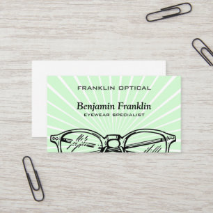 Spectacles Eyewear Sunburst Optical Vision Business Card