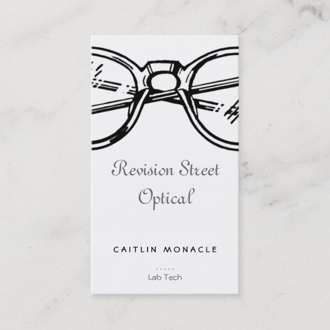 Spectacles Revision Eyewear Optical Vision Business Card (Front)