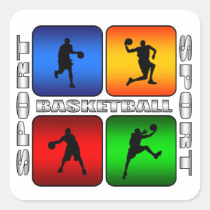 Spectacular Basketball Square Sticker