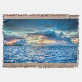 Spectacular blue sea throw blanket