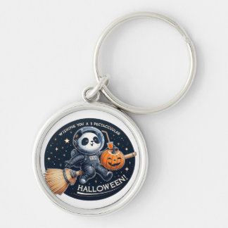 Spectacular Halloween with a Bamboo-Broom Panda  Key Ring