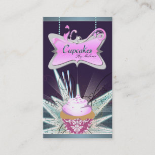 Spectacular Pink Swirl Cupcake Business Card
