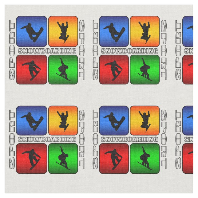 Spectacular Snowboarder Snowboarding Fabric (Close Up)