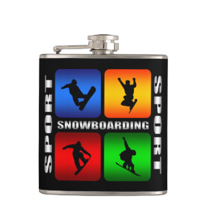 Spectacular Snowboarding Sport Hip Flask