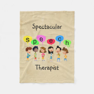 Spectacular Speech Therapist Cute Kids Children Fleece Blanket