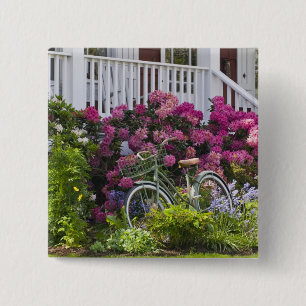 Spectacular spring bloom, whimsical antique 15 cm square badge