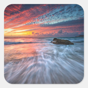 Spectacular Sunset   Stone Beach, El Square Sticker