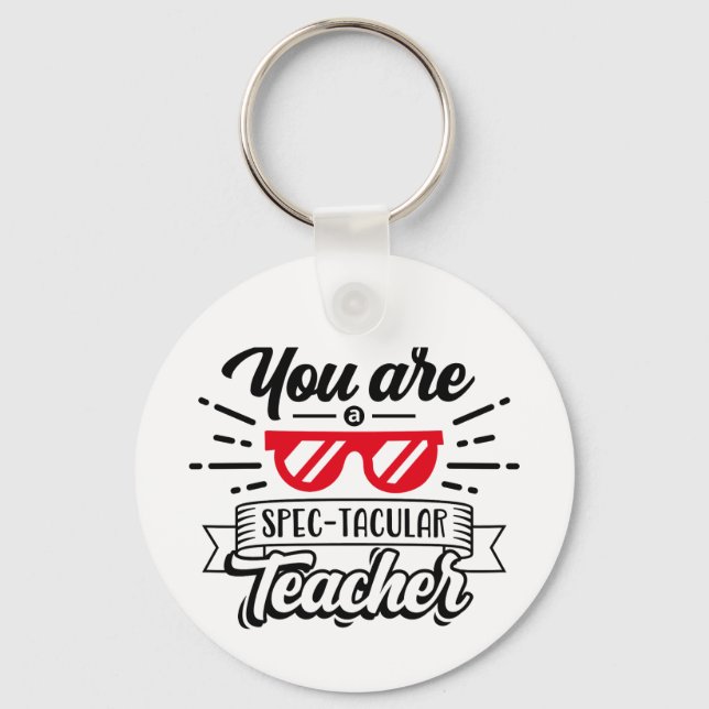 Spectacular Teacher Funny Pun Keychains (Front)