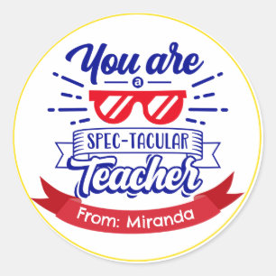 Spectacular Teacher Personalised Appreciation Week Classic Round Sticker