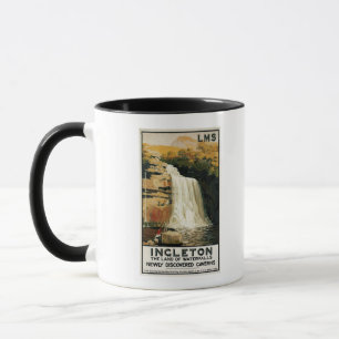 Spectators Climb on Waterfall Railway Poster Mug