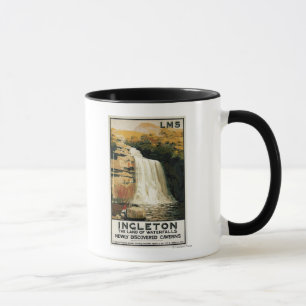 Spectators Climb on Waterfall Railway Poster Mug
