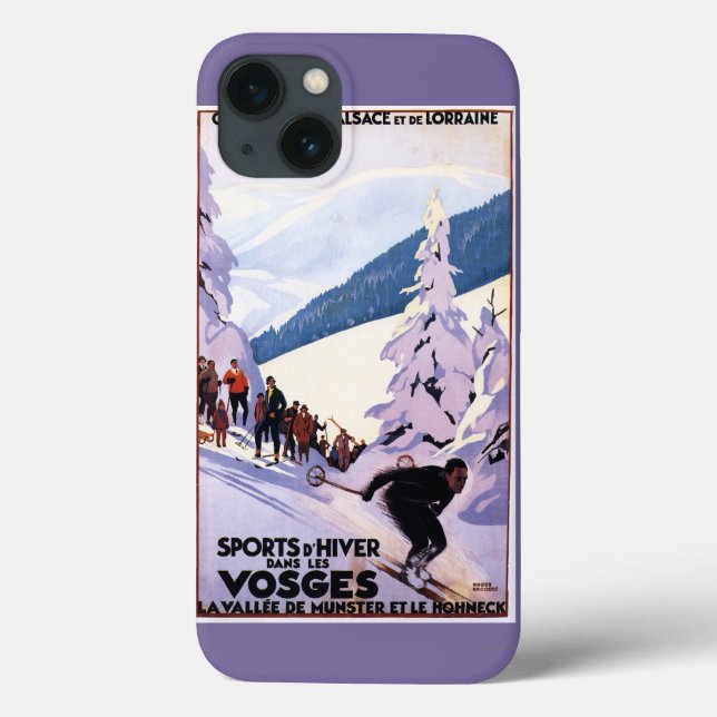 Spectators Watching Skier Poster Case-Mate iPhone Case (Back)