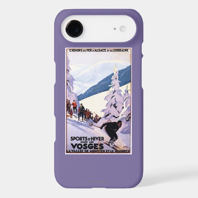 Spectators Watching Skier Poster Case-Mate iPhone Case (Back)
