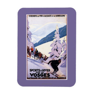 Spectators Watching Skier Poster Magnet